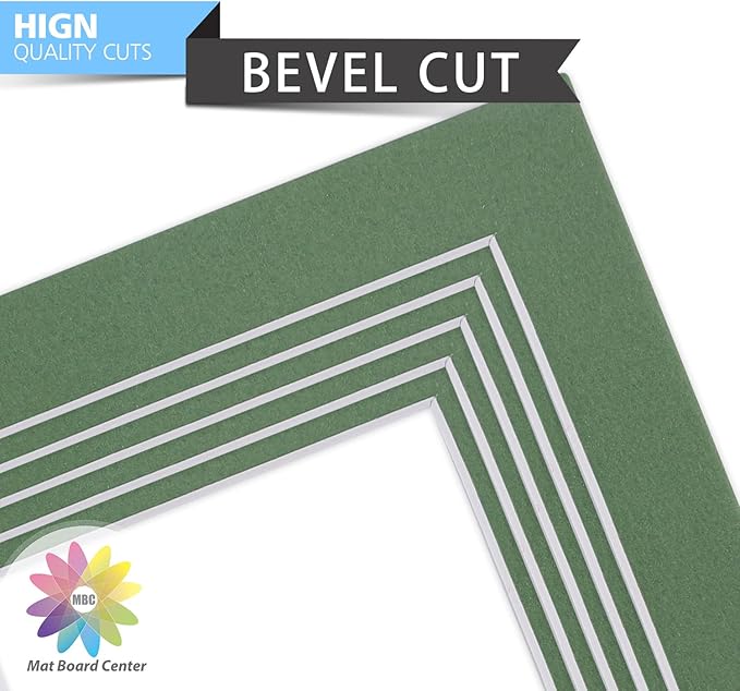 Mat Board Center, Pack of 10, 5x7 for 4x6 Rock Garden Color Mats - Bevel Cut, Acid Free, 4-ply Thickness, White Core - for Pictures, Photos, Framing
