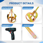 Set of 3 Paint Mixer for Drill Epoxy Resin, Mud, Cement Blades, Paint Stirrer, 15.7" Mixing Paddles and 2.3" Mixing Impeller(Gold)