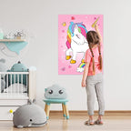 ASTARON Pin The Horn on The Unicorn Birthday Party Game with 30 Horns for Unicorn Party Supplies Favors Girls Rainbow Party Decorations, Pin The Tail Game for Christmas