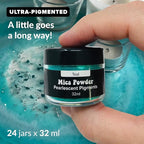 Pigment Powder for Epoxy Resin, 24 Colors, Mica Powder for Candle Dye, Bath Bomb Coloring, Soap Making, Resin Pigment, Metallic Pearl Soap Dye for Candle Making