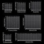 7 Pieces Acrylic Clear Stamp Block Clear Stamping Tools Set Decorative Stamp Blocks with Grid Lines for Scrapbooking Crafts, Card Making, DIY Projects (Assorted Sizes)