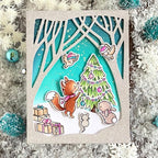 Cutting Dies Metal Stencils Scrapbooking Tools Flowers Lace Frame DIY Embossing Template for Paper Card Making Album Arts Crafts Supplies (Snowman Jungle Frame-11.1x14.2cm)