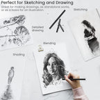 LOONENG Willow Charcoal Sticks, Natural Willow Charcoal for Artists, Beginners, or Students of All Skill Levels, Great for Sketching, Drawing, and Shading, Approx 2-4mm in Diameter, Pack of 25