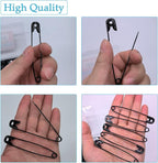 60PCS-3Inch Large Black Safety Pins, Rust-Resistant Nickel Plated Steel, Sharp Edge, Sewing, Arts & Craft