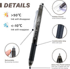 ParKoo Retractable Erasable Gel Pens Clicker Fine Point 0.7 mm, Make Mistakes Disappear, 3 Black/3 Blue Ink Pens with 4 Bonus Refills for Drawing Writing Journaling and Crossword Puzzles
