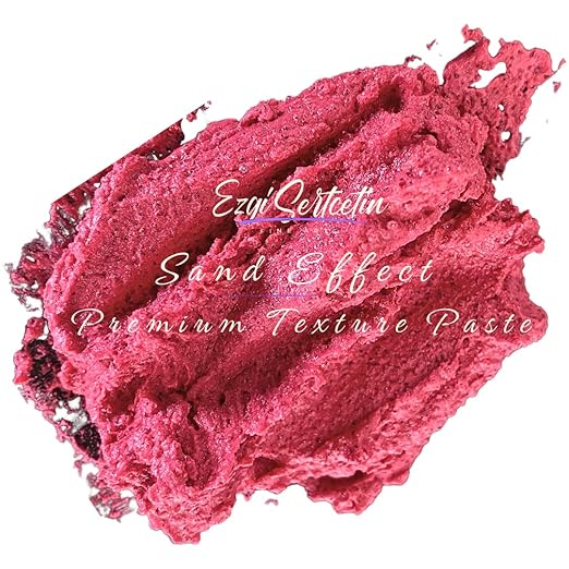 Premium Sand Effect Texture Paste | 6oz by Volume | Unique Metallic Colors | Excellent Sand Texture Effect | by Ezgi Sertcetin (Metallic Red Passioné)