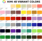 HIMI Gouache Paint Set, 48 Colors x 0.4oz, Twin Cup Jelly Design, bouns 3 Brushes & a Palette, Non-Toxic, Opaque Guache Paint for Canvas and Watercolor Paper - Perfect for Beginners, Students, Artists