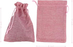 Palmhomee Pack of 12 Burlap Gift Bags with Drawstring Linen Jewelry Pouches Wedding Hessian Jute Bags for Birthday Jewelry and Treat Pouches Party Wedding Favors Gift Art and DIY Craft (8x12 Inch, Pink)