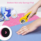 Headley Tools 10"x10" Round Rotating Cutting Mat, Self Healing Mat with 360-Degree Rotation & Anti-Slip Base, Sewing Board Cutting Mat Perfect for Fabric Quilting Leather Hobby Project, Pink