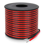18 Gauge 2 Conductor PVC Tinned Copper Electrical Wires, 32.8FT/10M Red and Black Double Parallel Wire,0.82mm²，for DIY Projects, Home Electrical, Power Wiring,Car Speaker Wires, LED Wires.
