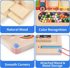 Magnetic Color and Number Maze, Montessori Toys for 2 3Year Old, Wooden Toddler Magnet Puzzles for Kids Girls Boys 2-4 3-5, Magnetic Board Train Learning Toys Birthday Gifts