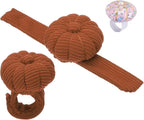 PATIKIL Wrist Pumpkin Pin Cushion, Snap Pin Cushion with Elastic Strap Ring Portable Embroidery Needle Pin Storage for Hand Craft Knitting, Brown