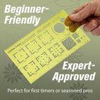 Garden Tutor Square Planning & Drafting Kit – Plan High-Yield Vegetable Gardens with Durable Stencil, Graph Paper & Guide for Grid or Row Designs