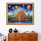 Redxing Stamped Cross Stitch Kits Full Range of Embroidery Starter Kits- Needlepoint Counted Cross Stitch Kits for Beginner Adults 11CT Printed Embroidery Kit-Dream Castle 16x20 inchs