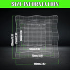 3Pcs Wave-Like Acrylic Blocks Set - Clear Stamp Blocks with Grid Lines for Scrapbooking Crafts