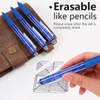 Vanstek 18 Pack Retractable Erasable Gel Pens Clicker, 9 Black & 9 Blue, Fine Point(0.7), Make Mistakes Disappear, Premium Comfort Grip Black & Blue Ink for Writting, Note Taking and Crossword Puzzles