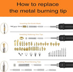 Wood Burning Kit, 110 Pieces Wood Burning Tool with Adjustable Temperature 200-420°C, Professional Wood Burner Pen for Embossing Carving Soldering
