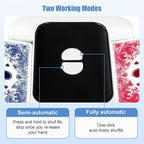 BEE&FLOWER Card Shuffler - Rechargeable Low Noise & Jam-Free | Fast Shuffle for 1–2 Decks with Pull-Out Tray, Auto & Manual Modes Compatible with Poker, Regular, Texas Hold'em, Blackjack, Bridge