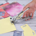 T-Slot Hole Punch Heavy Duty - Handheld Punch for ID Cards, Plastic, Cardstock, Cardboard & PVC - Sharp Visible Blade Edge, Durable Zinc Alloy Construction, Easy Spring Action for Fast, Clean Holes