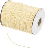 MECCANIXITY Waxed Cord 0.8mm Waxed Polyester Cord 175 Yard Wax String for Bracelet Making,Necklaces, Beading,Jewelry Making and DIY Crafts(Beige)