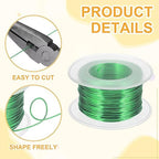 uxcell 18 Gauge / 1mm Anodized Aluminum Wire for Jewelry Craft Making, 102 Feet Bendable Flexible Wire for DIY Home Decor Gardening Sculpture, Green