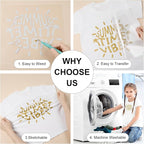 HTVRONT Gold HTV Heat Transfer Vinyl Bundle: 10 Pack 12"x12" Iron on Vinyl for T-Shirt (1 PTFE Sheet Included), PU HTV Vinyl Easy to Cut & Weed for Heat Design