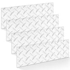 4pcs Diamond Plate Sheet Metal Heavy Duty Tread Aluminum Sheet Diamond Tread Plate for Wall Covering, Cargo Trailer, RV and More (6'' X 12'' X 0.08'',Silver)