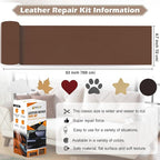 Leather Repair Tape, 4.7x63 inch Leather Patches for Furniture, Self Adhesive Leather Repair Patch for Sofas, Couches, Leather Covers, Seats, Chairs, Vinyl Repair Tape Brown