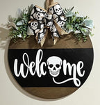 Halloween Stencils for Door Mats Welcome Skeleton Doormat Stencils Boo Spooky Stencil Templates for Painting on Wood Fabrics Crafts Decor