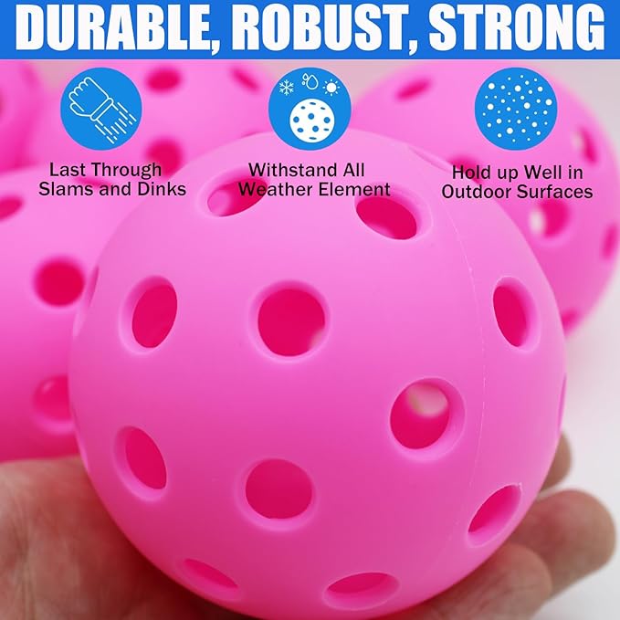 Magicorange Pickleball Balls, 20 Pack USAPA Approved Outdoor Pickleballs, High Elasticity & Durable Pickle Balls