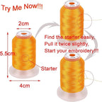 40 Spools Polyester Machine Embroidery Thread Kit 500M Colors Compatible with Brother Colors
