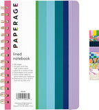 PAPERAGE Lined Spiral Journal Notebook, (Rainbow Stripe), 160 Pages, Hardcover Journal for Women & Men, Medium 5.5 in x 8 in - 100 GSM, Thick Paper, Spiral Notebook for Work, School & Journaling