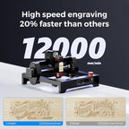 LONGER Ray5 mini Laser Engraver, 12000mm/min High-Speed Cutter for Wood, Metal, Acrylic, Leather, DIY CNC, 140x130mm Engraving Area, WiFi, Emergency Stop Safety (2.5W)
