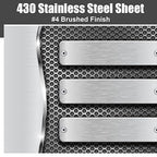 2 Pcs 430 Stainless Steel Sheet Metal 12 x 6 Inches 24GA Metal Plates Panel #4 Brushed Finish Magnetic Mount Board Wall Food Truck Restaurant Crafting Kitchen Floor Trailer Garage Gym