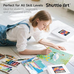 Shuttle Art Painting Canvas Panel, 36 Multi Pack, 5x7, 8x10, 9x12, 11x14 inch (9 PCS of Each), 100% Cotton Art Canvas Board Primed White, Blank Canvas for Kids Adults for Acrylic Oil Painting