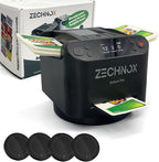 2025 New Smart 2-in-1 Automatic Card Shuffler and Dealer,Programmable Card Dealer,Card Shuffler 2 Deck,360° Rotation,Ultra Quiet,Rechargeable,Support 12 Players,4 Wireless Draw Buttons (Black Pro)