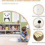 KOTEK Toy Storage Organizer, 5 Cubby Kids Bookshelf, Wooden 3-Tier Bookcase Storage Cabinet, Open Display Book Shelf for Daycare, Nursery, School Classroom, Living Room & Bedroom (White, 5 Cubes)