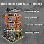 Retro Modular Buildings City Sets,Abandoned Expert Garage and Rusted Cars,City Modular Collection Kit,3325 pcs for Adults & Teen