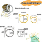 Hilsayum 30PCS Cat Stitch Marker Knitting Stitch Markers Metal Crochet Markers Ring Crocheting Accessories for Weaving, Handmade Crafts
