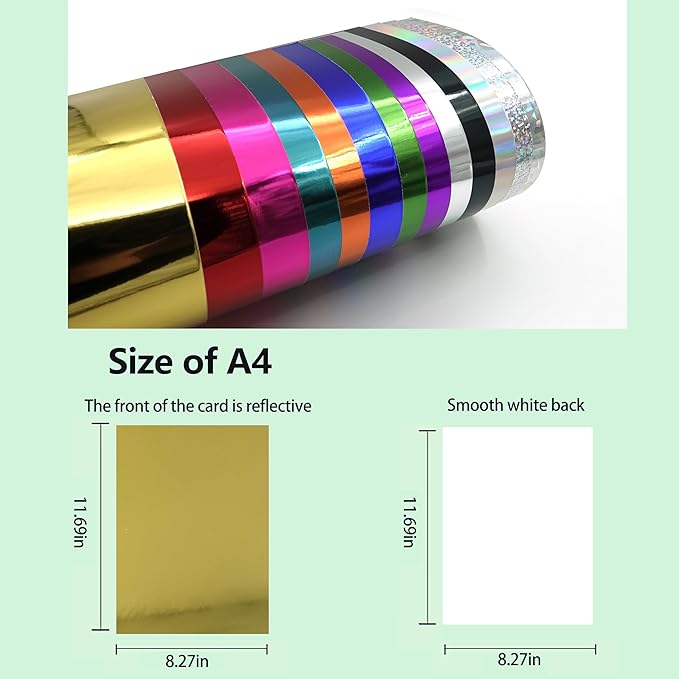 TGXRZX Metallic Light gold Cardstock Paper,Size 8 "x 11" (250gsm), 15PCS,Mirror Finish Gold Foil Board for Crafting, Invitations, and Decorations,Die Cut and Plotter,Card Making (Light gold)