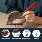 Mini Heat Gun 350W, 2-Temp Settings 392°F & 662°F,Fast Heat Hot Air Gun Tool with 2 Reflector Nozzle and and 6.56Ft Long Cable for Crafting, Vinyl Wrap and Shrink Tubing