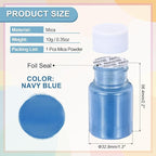 uxcell 10g/0.35oz Cosmetic Grade Mica Powder, 600 Mesh Mica Powder Natural Resin Epoxy Pigment Powders for Casting Resin, Candle Dye, DIY Nail Polish and Lip Gloss, Navy Blue