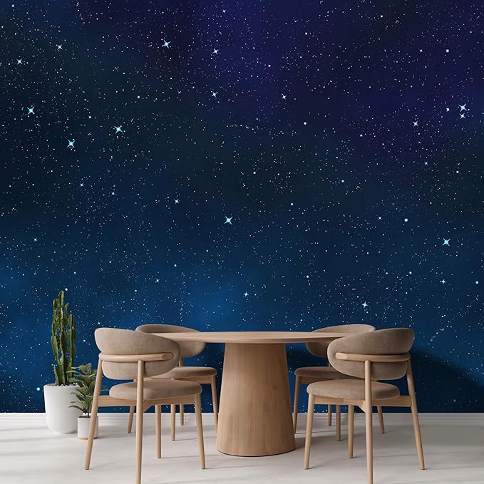 wall26 Large Wall Mural Beautiful Scenery of The Starry Night Self-Adhesive Vinyl Wallpaper Removable Wall Sticker - 132x120 inches
