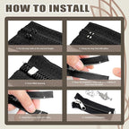 250Pcs Zipper Replacement Zipper Repair Fix Kit Zipper Slider Set for Fixing Luggage Bags, Coats, Jean, Jackets, Tents