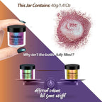 TECHAROOZ Chameleon Mica Powder (Cyan-Blue-Violet) - 40g Color Shift Mica Powder - Holographic Glitter for UV & Epoxy Resin Supplies, Eyeshadow, Acrylic Paint, Slime and Nail Decor