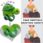 Cute Turtle Wrist Pin Cushion for Sewing with Magnetic, Snap Bracelet Wrist Bands for Pins and Needles Include 50 Lovely Butterfly Straight Pins.