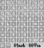 BAMIDELE 6 Inch Alphabet Letter Stencils for Painting, 66 Pcs Reusable Plastic Calligraphy Letter Stencils and Numbers Template Kit for Painting on Wood, Chalkboard, Fabric, Door Porch, Wall Art