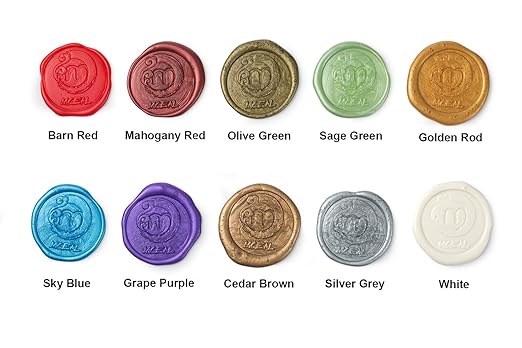 Mceal Sealing Wax Stick with Wick Flower De Luce of France Retro 10 Pieces Pack(Mix Color)