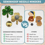 Magnetic Needle Minder Magnet Embroidery Accessories and Supplies Embroidery Needle Holder Cross Stitch Holder Needlework Supplies (Cardinal) (Shamrock)