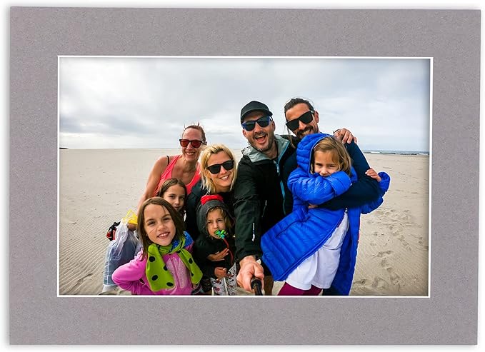 5x7 Mat for 8.5x11 Frame - Precut Mat Board Acid-Free Show Kit with Backing Board, and Clear Bags Charcoal 5x7 Photo Matte Made to Fit a 8.5x11 Picture Frame Matboard for Framing, Pack of 25 Mats